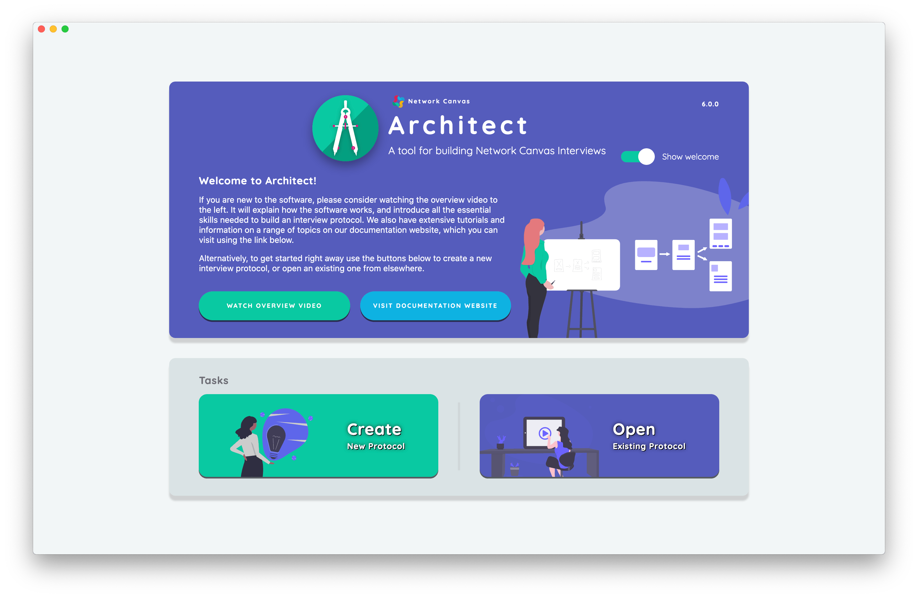 The Architect start screen