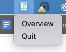 Quitting the app from the system tray