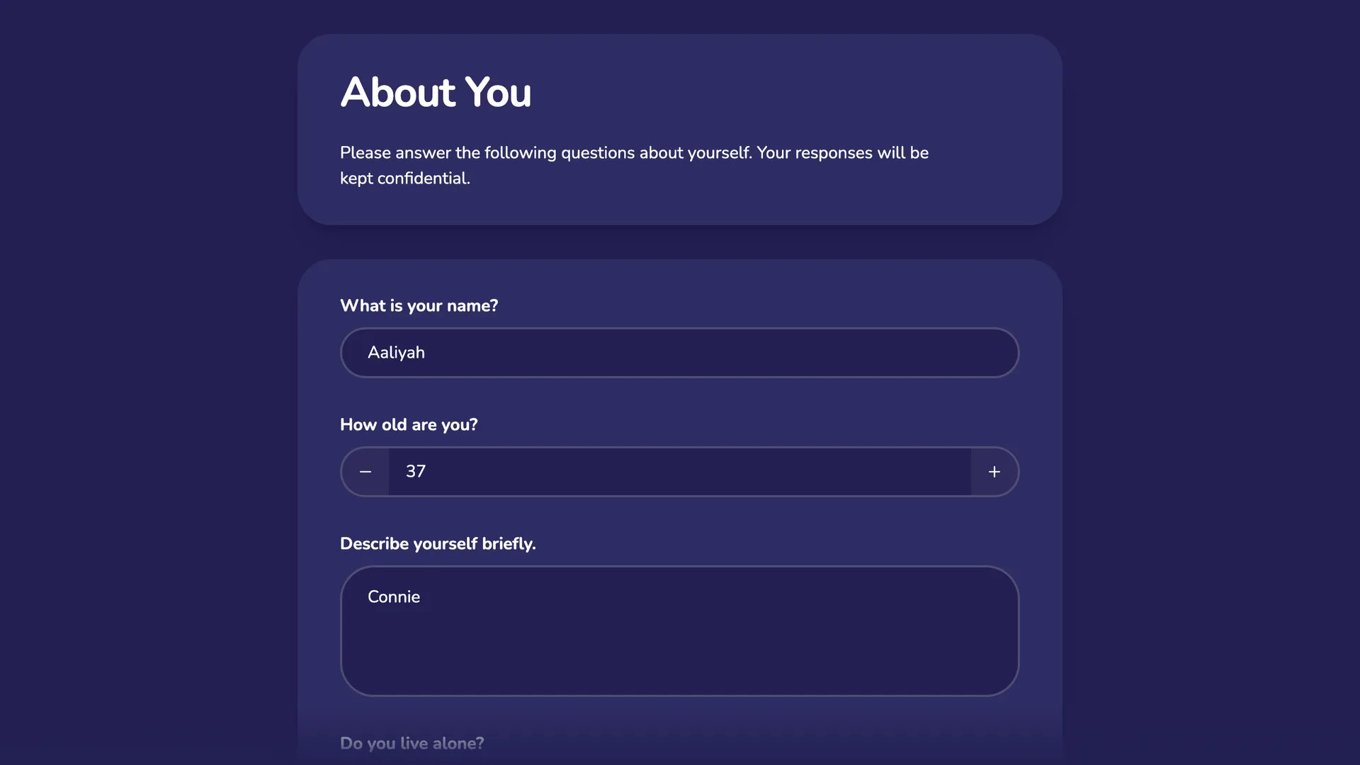 Ego Form interface