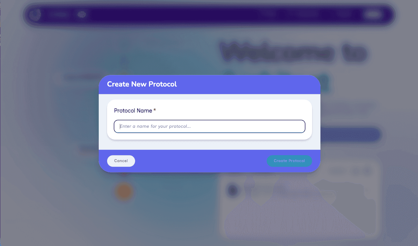 The new protocol dialog.