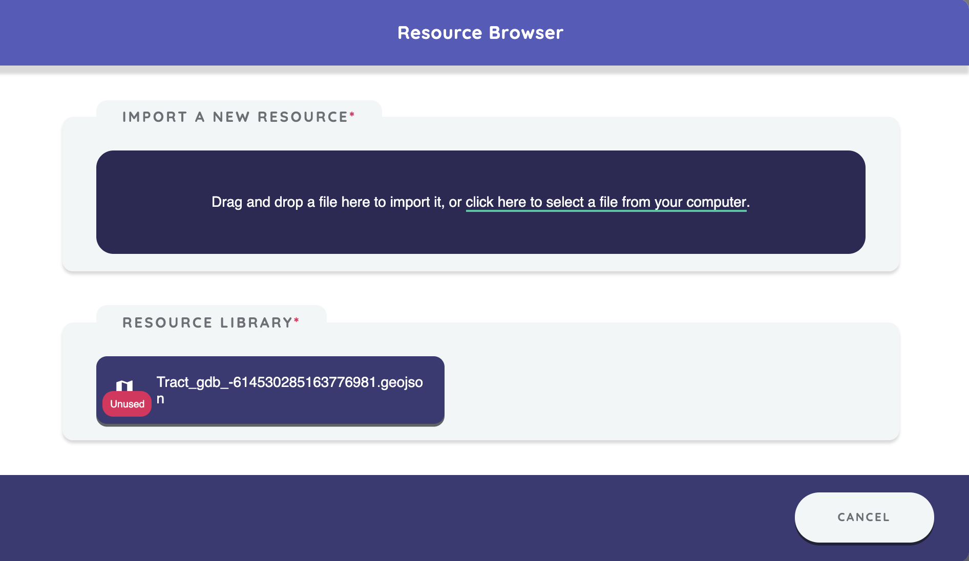 Upload a GeoJSON file
