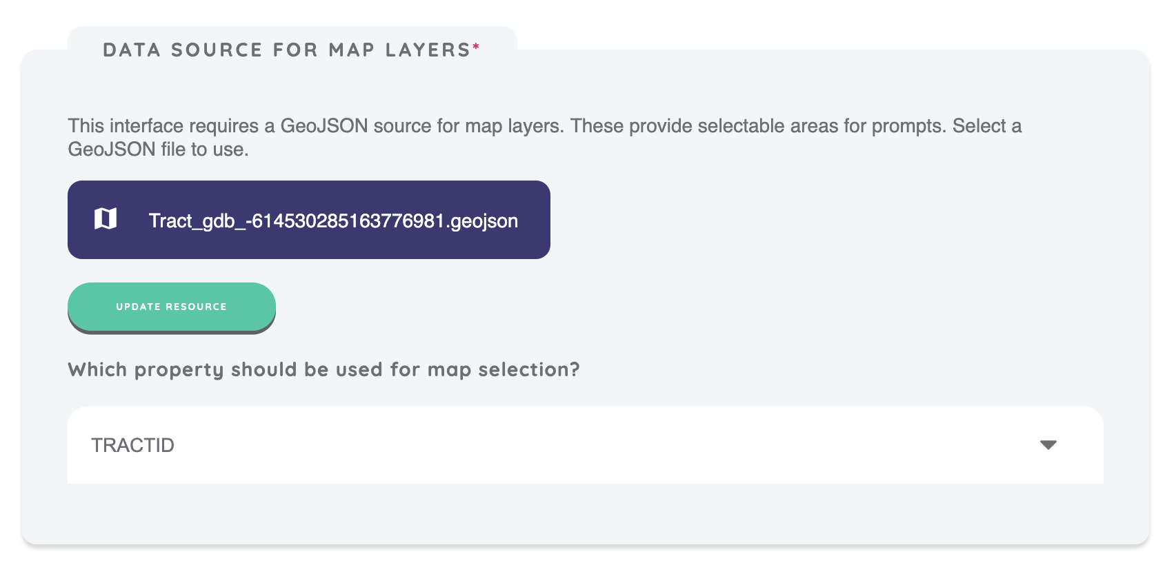 Select a property for map selection